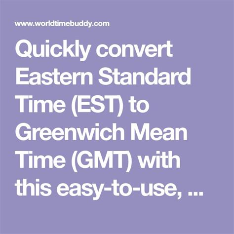 EST to GMT Converter .